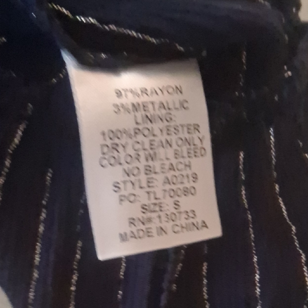 Umgee Navy Striped Dress with Ruffle Sleeves – Size S - Picture 4 of 4